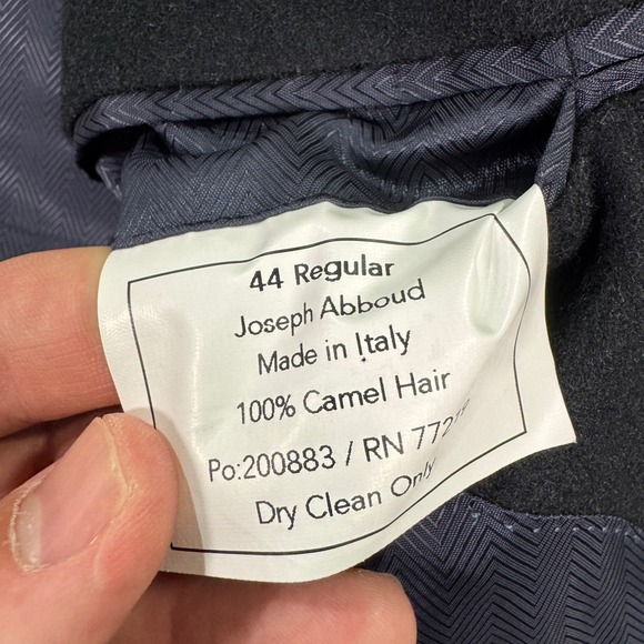 Joseph Abboud Camel Hair Blazer Made in Italy Wool Coat Jacket Mens 44R‎ Preppy - Picture 7 of 12